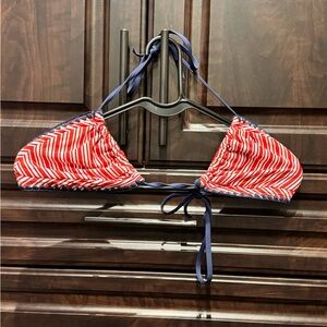 Red and Blue Striped Swim Top LARGE
